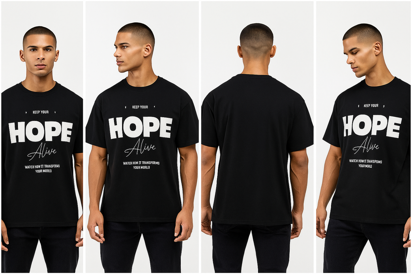 HOPE ALIVE DARK OVERSIZED TEES