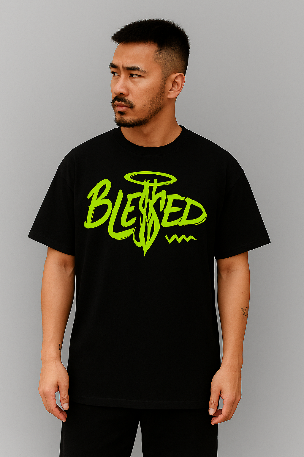 Blessed Dark Oversized Tees