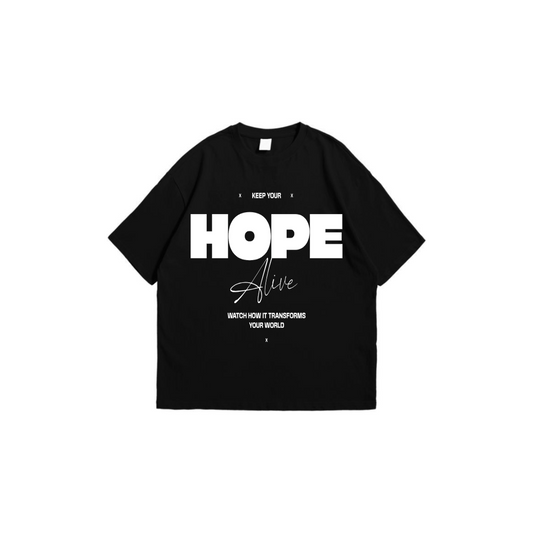 HOPE ALIVE DARK OVERSIZED TEES